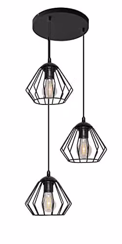 Netlighting Helam Agat Cluster Pendant Ceiling Light in Black, Diameter: 38 cm