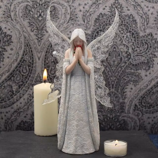 Nemesis Now Only Love Remains Fairy Figurine by Anne Stokes in White and Red, Height: 26 cm