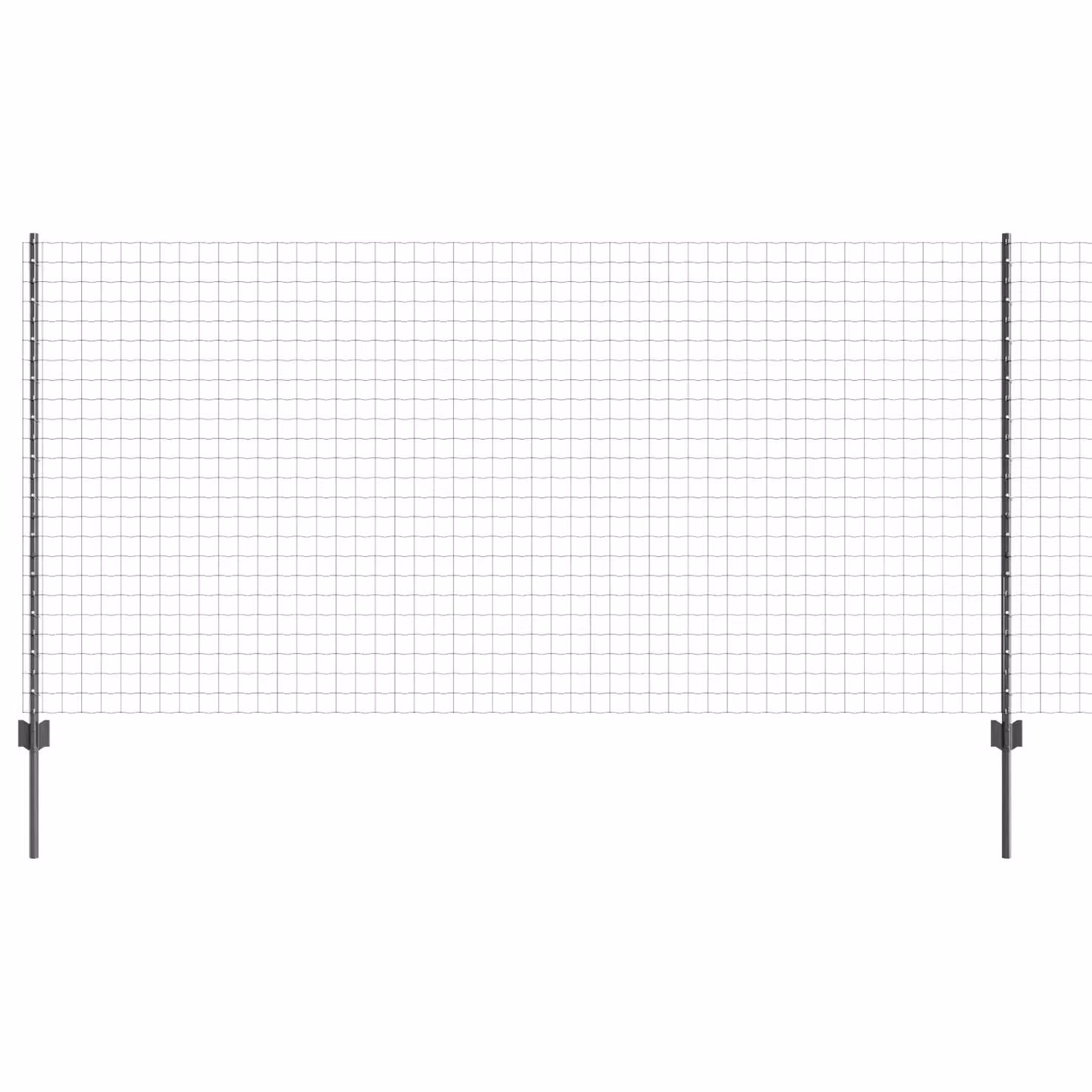 Berkfield Home Euro Fence Steel Mesh with 10 U-Profile Posts, Grey, W: 2 m, L: 10 m – 2