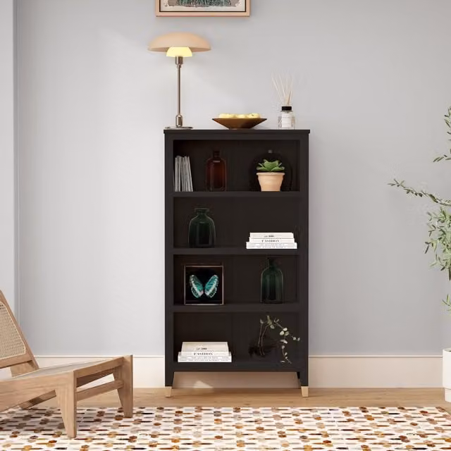 Cabinet Bits Palazzi Narrow Black Bookcase
