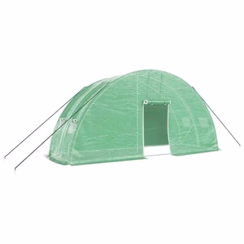 vidaXL Greenhouse with Steel Frame in Green, 12 m², W: 6 m, D: 2 m, H: 2.85 m