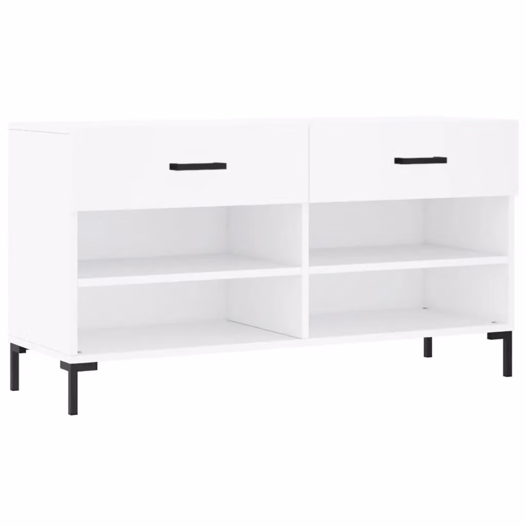 Berkfield Home White Shoe Bench W/D/H: 102 x 35 x 55 cm – 2