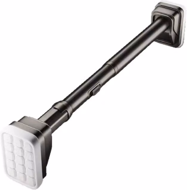 Kelvenix No Drill Telescopic Carbon Steel Clothes Curtain Rod in Black, 100 cm - 150 cm
