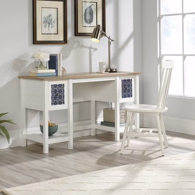 Teknik Office Mediterranean Shaker Style Writing Desk in White and Oak