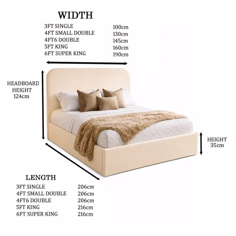 Desire Deco Elysium Ottoman Storage Bed Frame in Beige Plush Velvet, Super King, W: 200 cm x D: 200 cm – 2