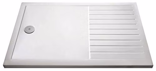 Nuie NTP1680 Modern Slimline Rectangular Wetroom Shower Tray, Gloss White, W: 160 cm, D: 80 cm, H: 4 cm