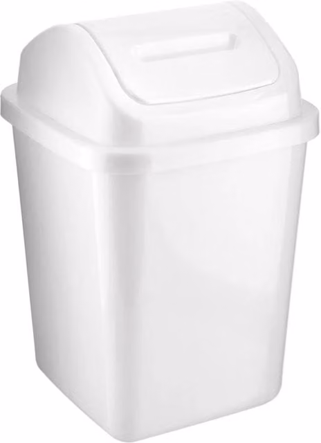 Kelvenix White 5L Swing Top Plastic Bathroom Bin