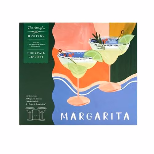 Portico Designs Ltd Art of Hosting Margarita Cocktail Gift Set with Transparent Glassware – 2