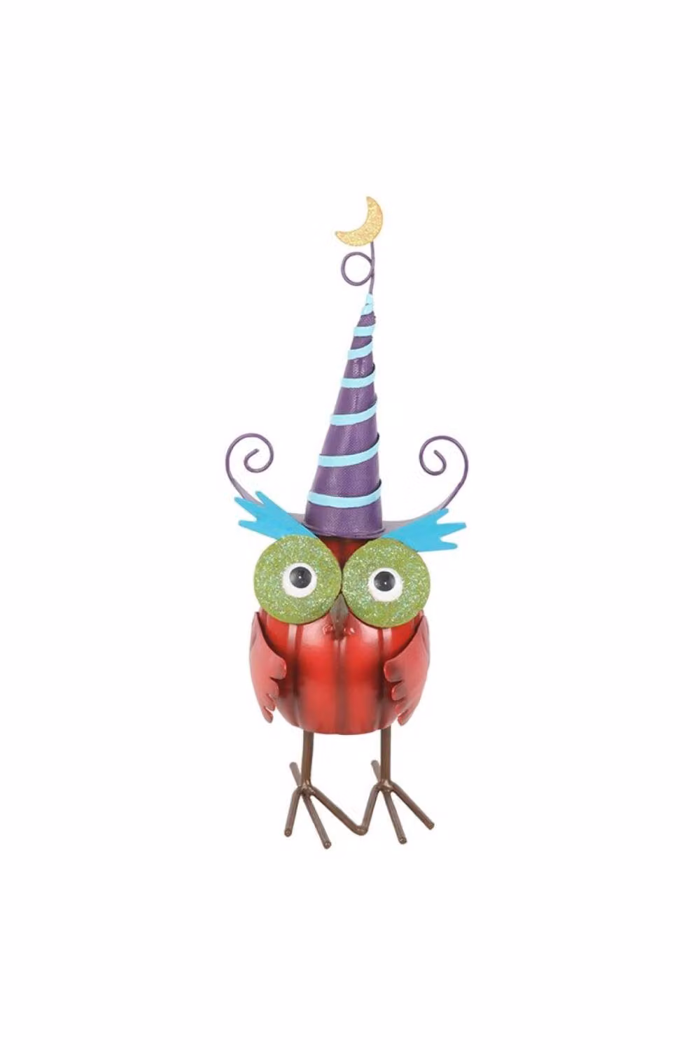 KDMD Red Metal Owl Ornament with Witch Hat for Halloween and Autumn Tabletop Decor – 2