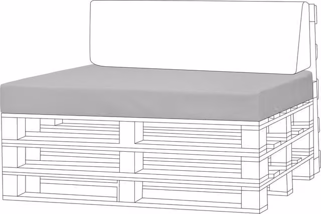 Gardenista Grey Water Repellent Rectangular Outdoor Pallet Seat Pads