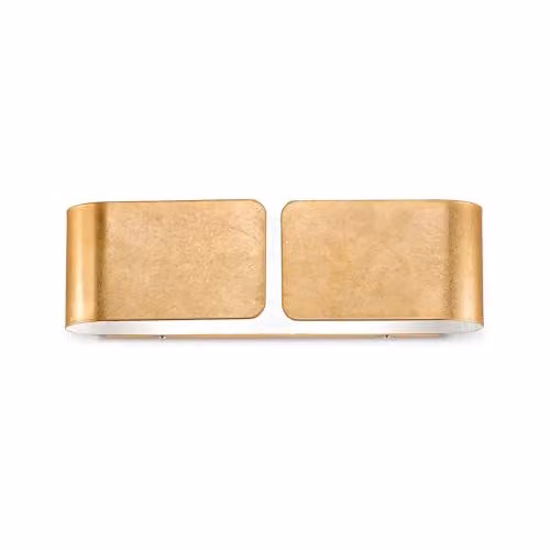 Ideal Lux Clip AP2 Small Gold Wall Light with E27 Bulb Holder