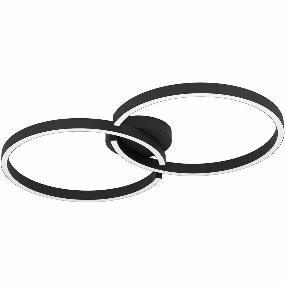 Loops Modern Black LED Ring Ceiling Light – 2
