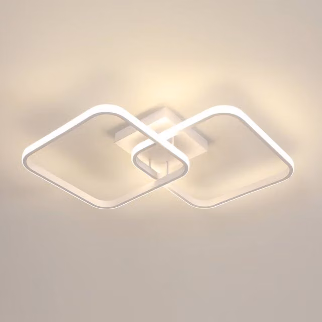 Pheashine White Square LED Ceiling Light, 42W, 4500K Neutral Light, Aluminium Construction
