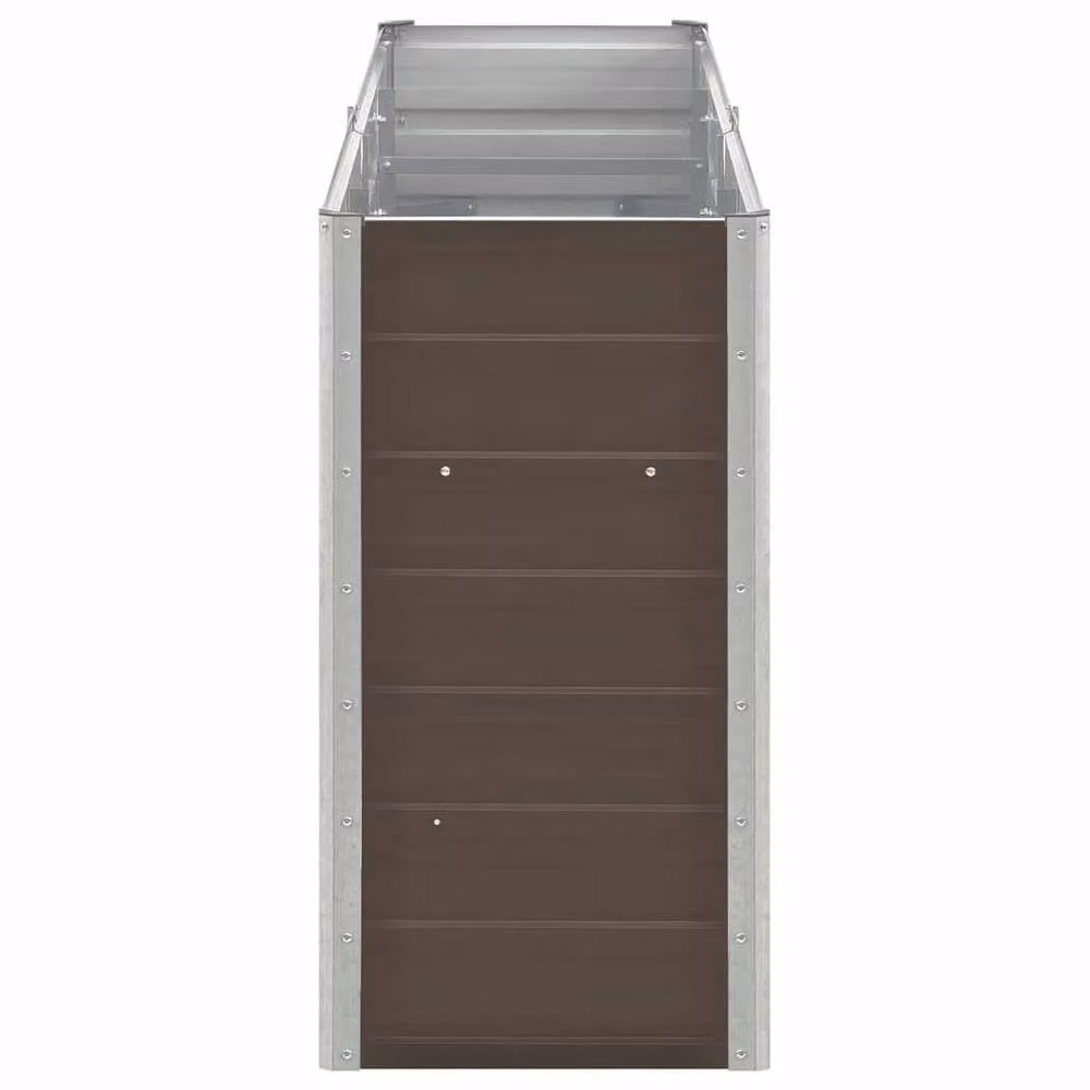 Berkfield Home Garden Galvanised Steel Raised Bed in Brown, W/D/H: 240 x 40 x 77 cm – 3
