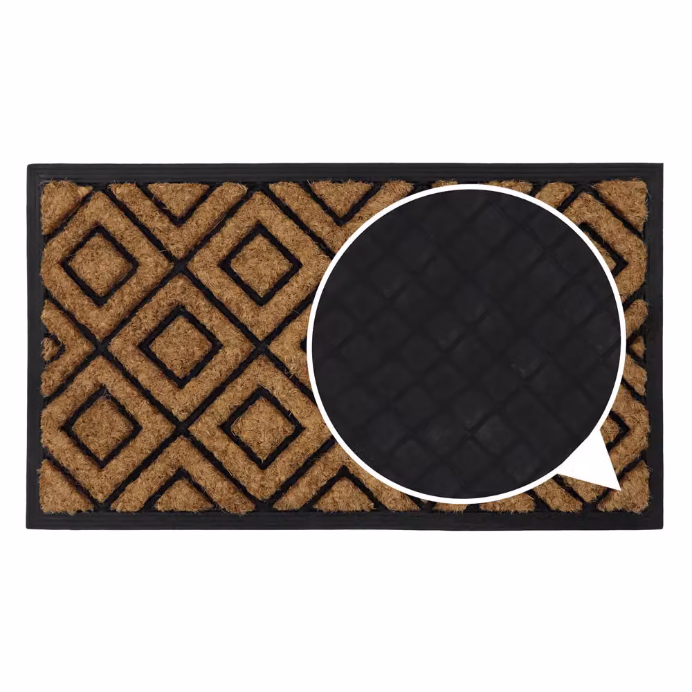 JVL Comfort Tuffscrape Coir and Rubber Door Mat, Brown, W: 40 cm, D: 70 cm – 3