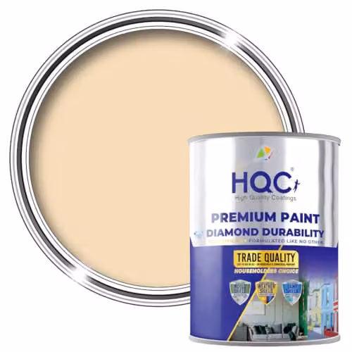 HQC Paints Anti Damp and Mould Resistant Interior Wall and Ceiling Paint, Matt Finish, Beige, 1 l