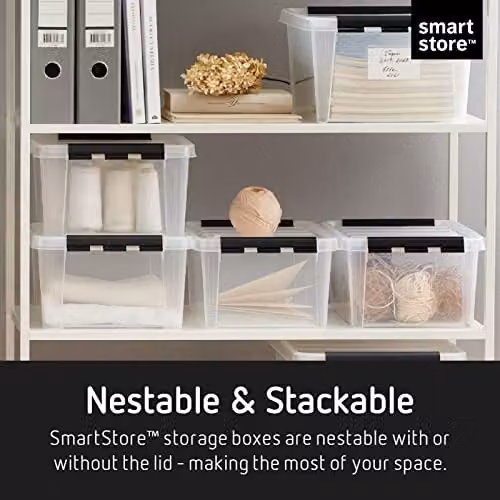 SmartStore 52L Large Plastic Storage Boxes with Lid, 5 Pack, Clear, W/D/H: 39 x 50 x 41 cm – 3