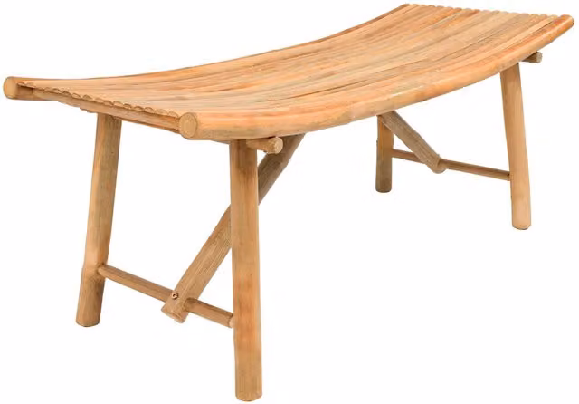 Nordlys Scandinavian Bamboo Wood Entryway Bench in Brown