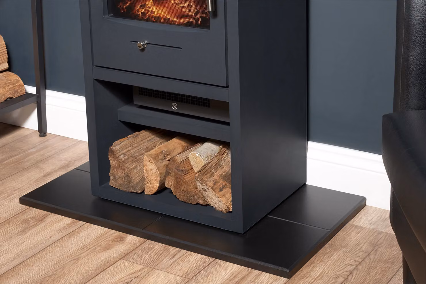Adam Fires & Fireplaces Adam Bergen XL Electric Stove in Anthracite Grey – 5