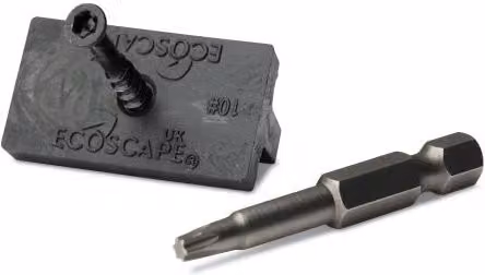 Ecoscape Composite Decking Hidden T-Clips with Screws, Pack of 250, Grey or Black