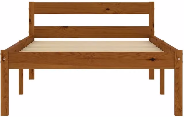 Berkfield Home Modern Solid Pine Wood Bed Frame, Honey Brown, W/D/H: 90 x 200 cm – 1