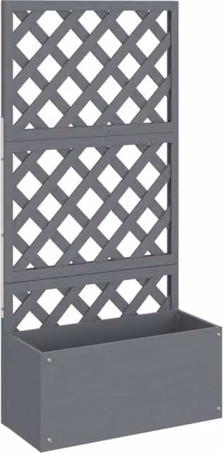Berkfield Home Trellis Planters, 2 Pack, Grey WPC, W: 65 cm, D: 33 cm, H: 135 cm