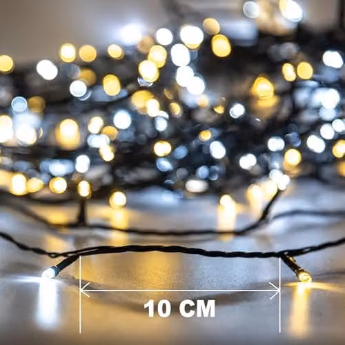Shatchi 1000 LED Christmas Tree Fairy String Lights, 100m, Warm White, with Timer and Waterproof IP44 Rating – 6