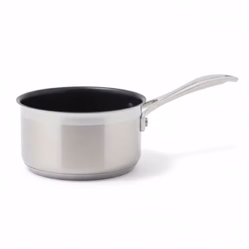 Dexam Supreme Non Stick Stainless Steel Milk Pan, Silver, 1.0 ltr