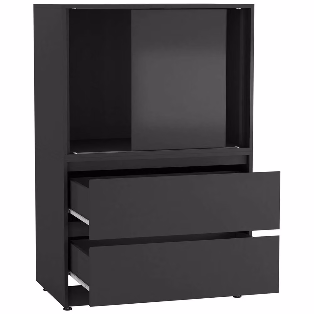 Nordara Black Modern Side Cabinet with 2 Doors and 2 Drawers for Home Office Storage, W/D/H: 120 x 51.5 x 80 cm – 5