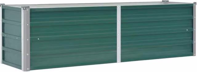 Berkfield Home Garden Galvanised Steel Raised Bed in Green, W/D/H: 160 x 40 x 45 cm – 1