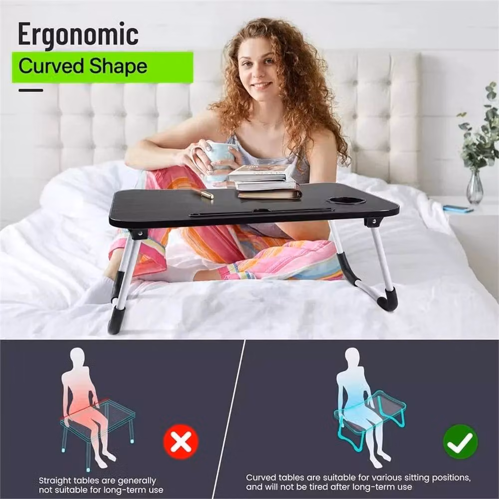 Nordara Folding Laptop Bed Tray Table Portable Lap Desk Stand in Black – 3
