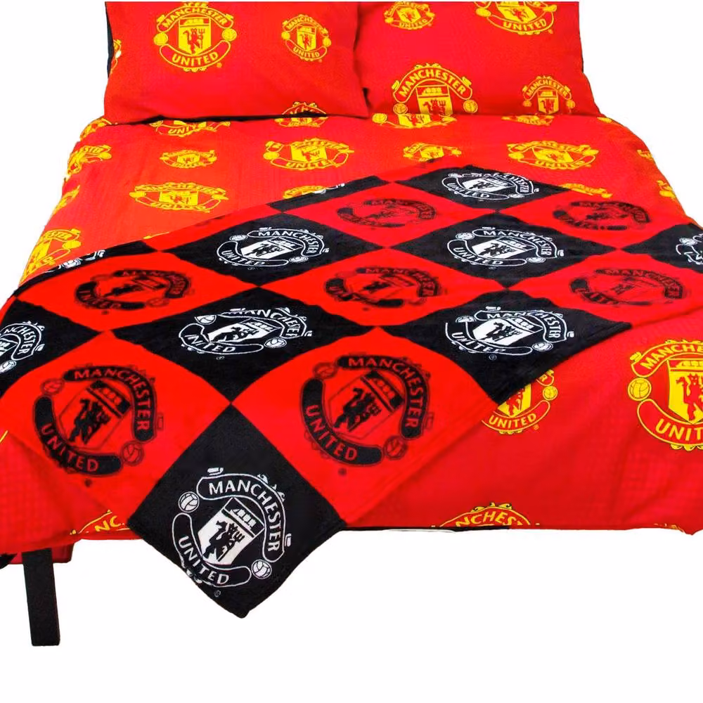 Manchester United FC Red Checked Fleece Baby Blanket – 3