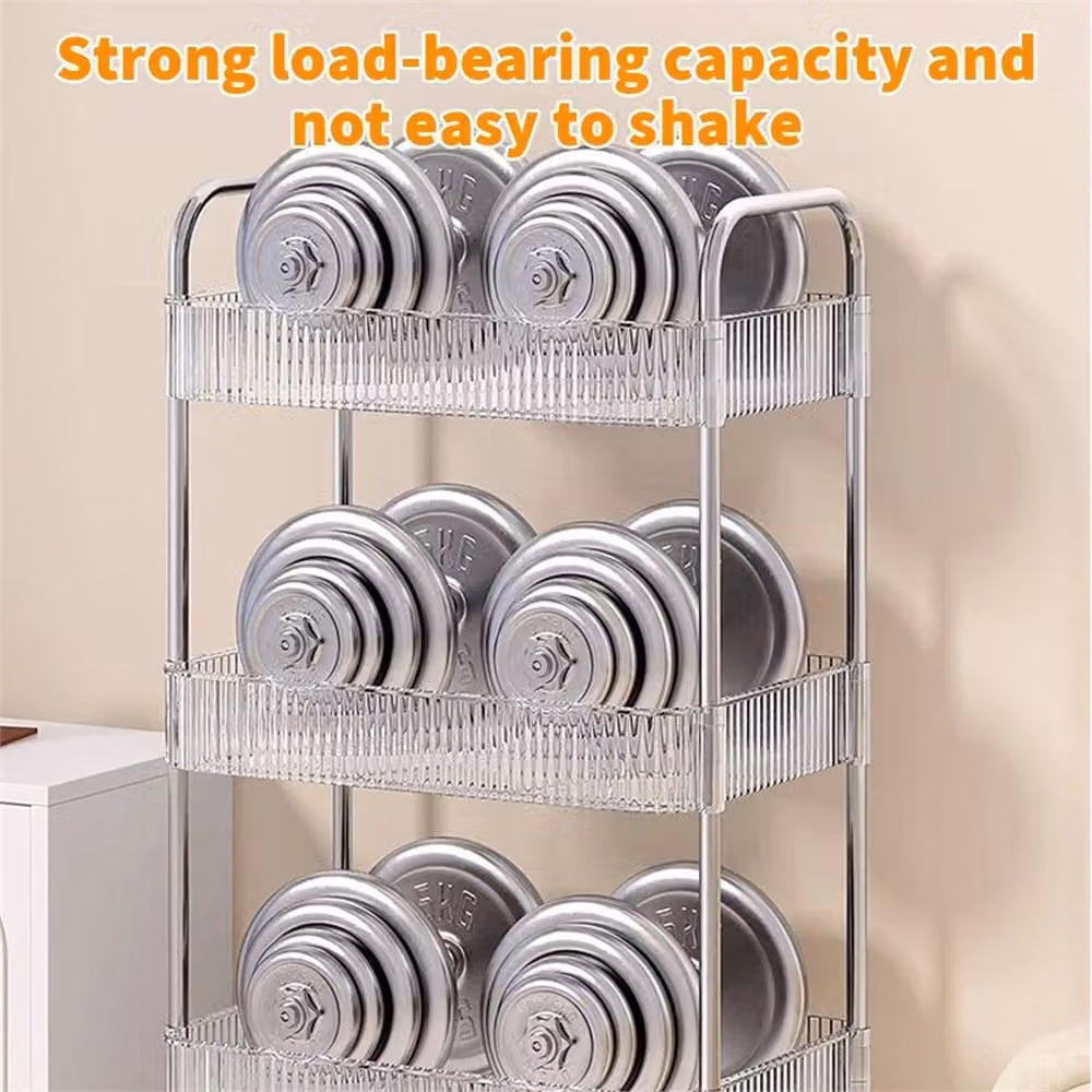 Nordara 3 Tier Storage Trolley Cart with Wheels in Transparent – 3