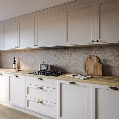 Bushboard Natural Terrain Kitchen Splashback Panel, White Aluminium, W/H: 3000 x 750 mm, Depth: 4 mm