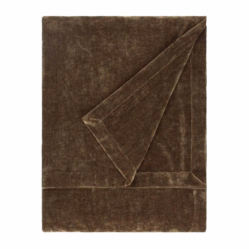Yard Heavy Chenille Velvet Throw in Brown, W/D/H: 130 x 180 cm – 2