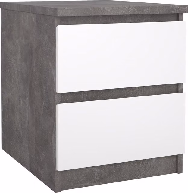 Furniture To Go Naia Scandinavian 2 Drawer Bedside Cabinet in Grey