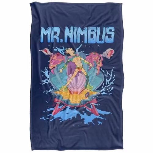 Warner Bros. Rick and Morty Mr. Nimbus Design Super Soft Fleece Throw Blanket, Multicolour, W: 91.44 cm, D: 147 cm
