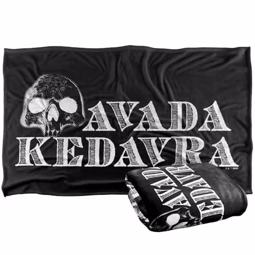 LOGOVISION Harry Potter Avada Kedavra Super Soft Silky Touch Fleece Throw Blanket, Multicolour, W: 91.44 cm x D: 147 cm
