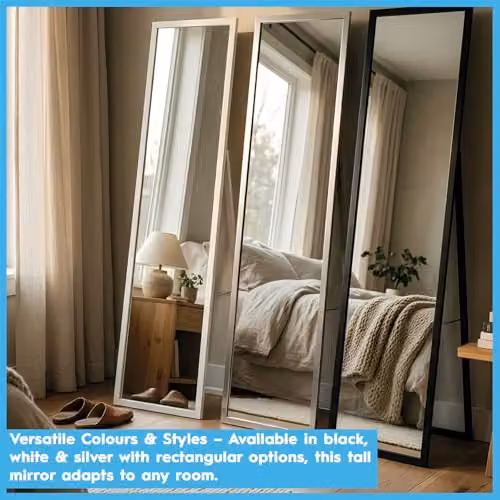 Harbour Housewares Rectangular Full-Length Freestanding Mirror in Black, H 137 cm x W 35.5 cm x D 45.5 cm – 6