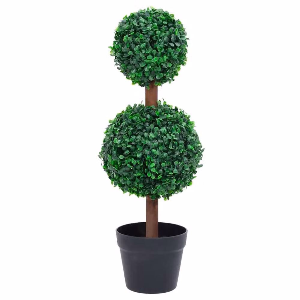 Berkfield Home Lush Artificial Ball Shaped Boxwood Plant in Green with Pot, Height: 60 cm – 2