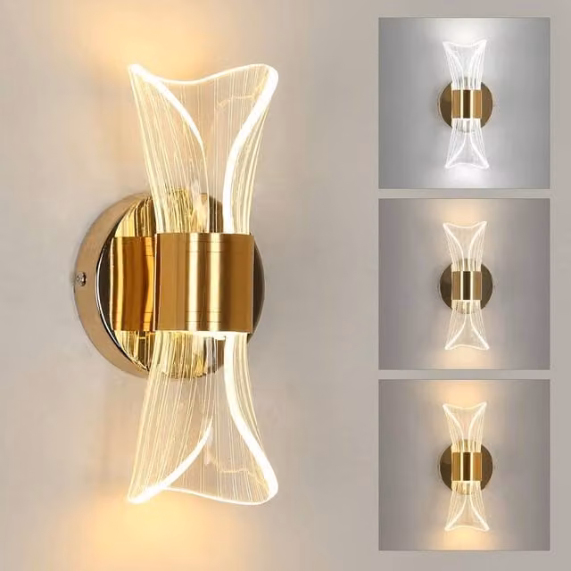Goeco Dimmable LED Up and Down Wall Light in Gold/Brass