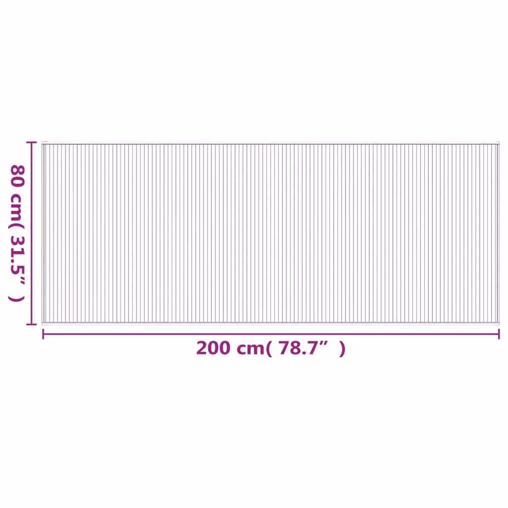 Berkfield Home Rectangular Bamboo and Polypropylene Rug in Black, W: 80 cm, L: 200 cm – 5