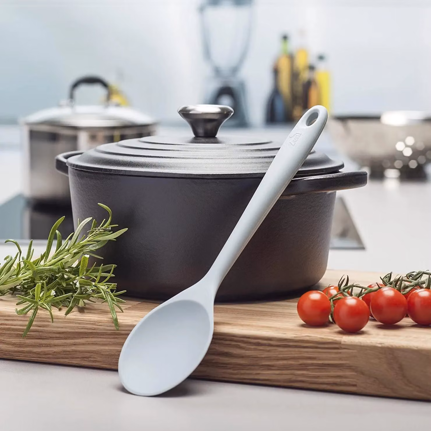 Zeal Blue Silicone Non-Stick Cooking Spoon, 28 cm – 2