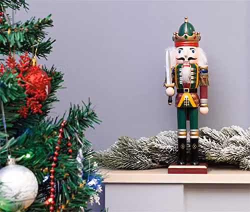 St Helens Home & Garden Nutcracker with Sword Christmas Tabletop Decoration, Multicolour, Height: 30 cm – 3