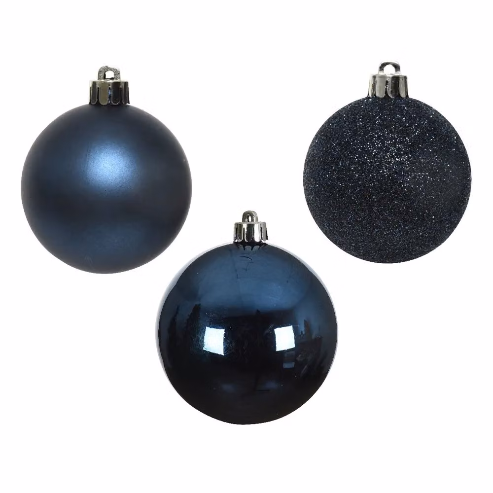 Kaemingk Shatterproof Plain Round Christmas Baubles in Blue, Pack of 10 – 2