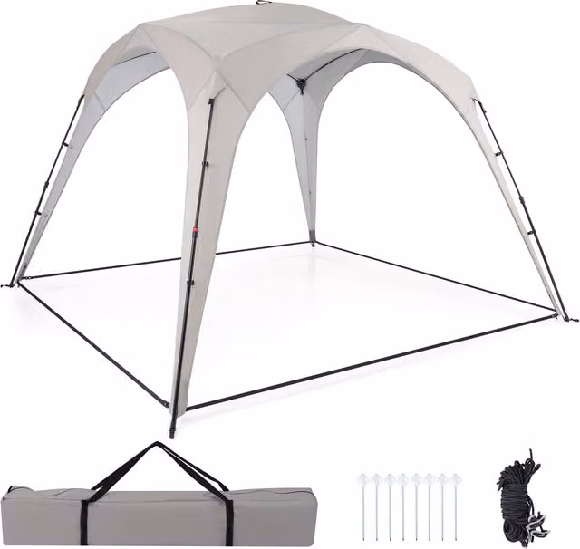COSTWAY Square Sunshade Canopy in Beige and White