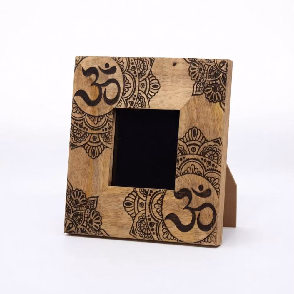 KDMD Elegant Black Mango Wood Mandala Picture Frame for 10x15cm Photos – 4