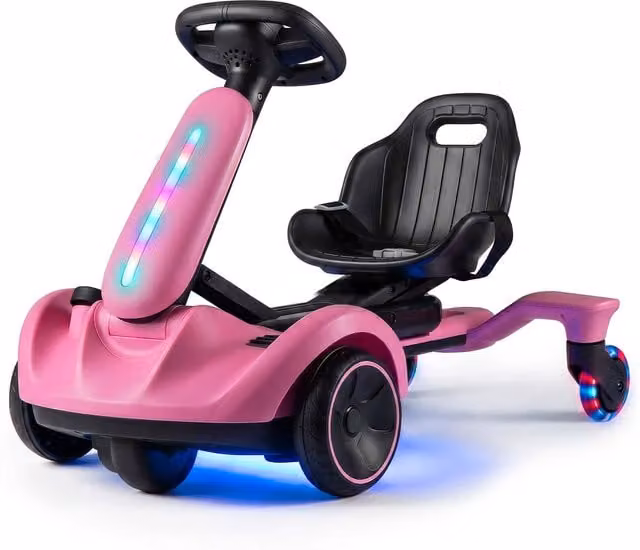 Costway Kids Electric Ride On Drift Go Kart in Pink