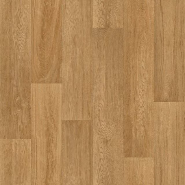 Vinyl Flooring UK Brown Wood Effect Textile Backed Vinyl Flooring in Beige, W/D/H: 300 x 300 cm
