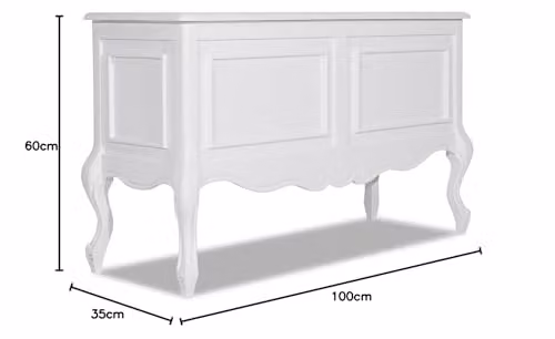 Statement Furniture Juliette French Style Carved Wooden Blanket Box Ottoman Storage in White, W: 100 cm, D: 35 cm, H: 60 cm – 2